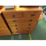 HONEY PINE CHEST WITH TWO SHORT OVER FOUR LONG DRAWERS