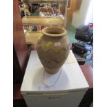 POTTERY URN WITH INCISED DECORATION