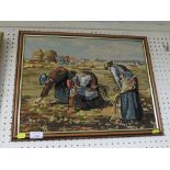 FRAMED TAPESTRY OF FARM WORKERS