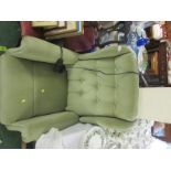 SHERBORNE LIFT AND RISE ELECTRIC ARMCHAIR IN PALE GREEN UPHOLSTERY