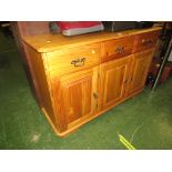 COMPOSITE PINE SIDEBOARD, THREE-DRAWERS OVER THREE CUPBOARD DOORS