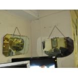 TWO BEVELLED EDGED FRAMELESS WALL MIRRORS