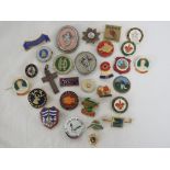 SMALL QUANTITY OF ASSORTED ENAMEL BADGES, INCLUDING EXONIAN ANGLERS ASSOC.