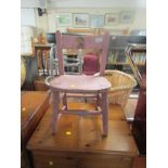 VINTAGE PINK PAINTED WOODEN CHILDS CHAIR