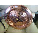 CIRCULAR BEATEN COPPER WALL HANGING