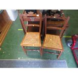 PAIR OF MAHOGANY SIDE CHAIRS WITH CANED SEATS