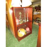 GLAZED WOOD VENEERED BOOKCASE