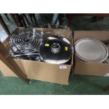SELECTION OF KITCHEN PANS, FRYING PAN AND DINNER PLATES