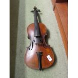 VIOLIN WITH INDISTINCT PAPER LABEL WITHIN 'ANTONIUS STRADIVARIUS...'