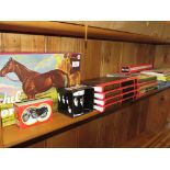 JIGSAWS AND BOOKS, GAMES ETC (ONE SHELF)