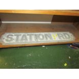 VINTAGE CAST METAL SIGN 'STATION RD.'