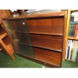 OAK VENEERED GLAZED BOOKCASE