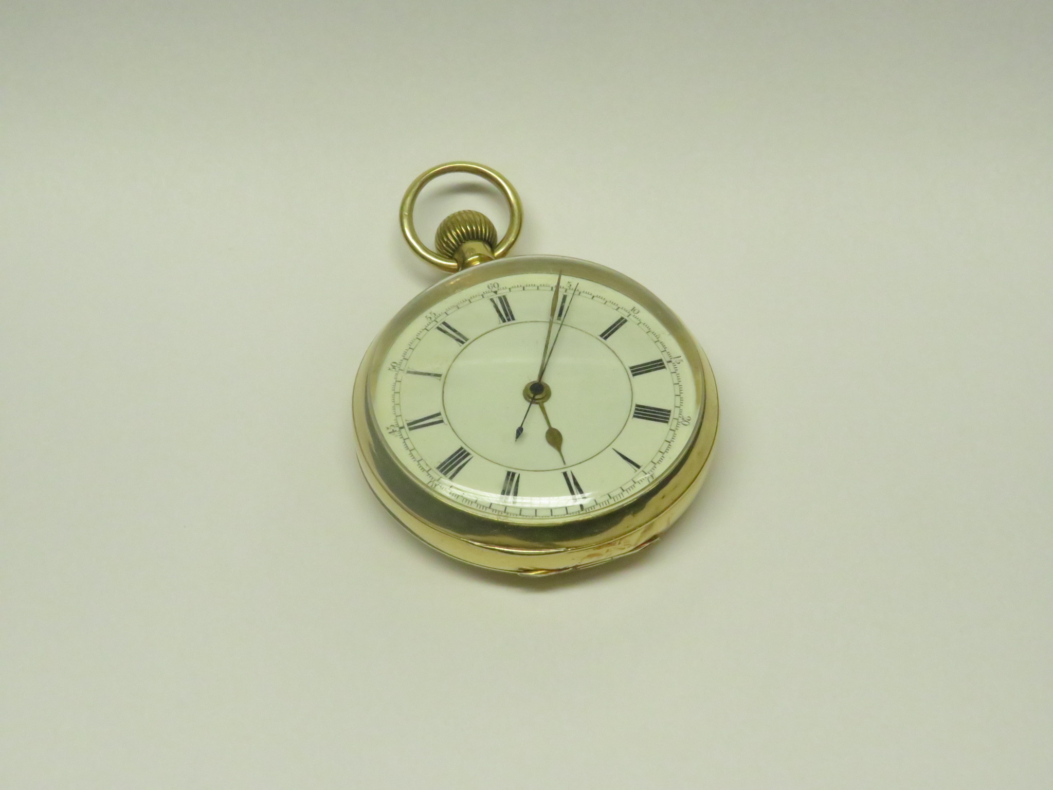 18 CARAT GOLD REPEATER OPEN FACE POCKET WATCH, ROMAN CHAPTER WITH OUTER CHAPTER NUMBERED AT FIVE - Image 2 of 4