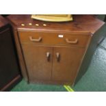 MAHOGANY VENEERED CORNER CUPBOARD WITH SINGLE DRAWER