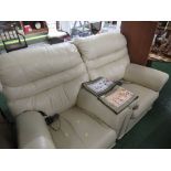 PAIR OF G-PLAN BEIGE LEATHER EFFECT ELECTRIC RECLINING ARMCHAIRS