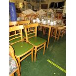 WOOD EFFECT CIRCULAR KITCHEN TABLE WITH FOUR CHAIRS