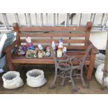 LARGE HARDWOOD GARDEN BENCH