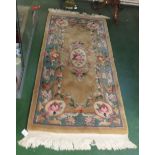 BEIGE GROUND EMBOSSED FLOOR RUG