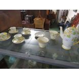 PARAGON CHINA ART DECO STYLE PART COFFEE SET DECORATED WITH YELLOW FLOWERS