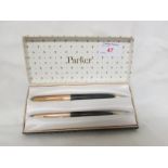 PARKER 61 BALLPOINT PEN AND MATCHING PENCIL IN CASE