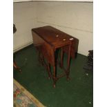 MAHOGANY AND WALNUT VENEER GATE-LEG SIDE TABLE