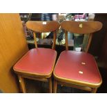 PAIR OF VINTAGE CHAIRS WITH VINYL SEAT PADS