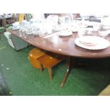 MAHOGANY D-END EXTENDING DINING TABLE