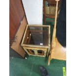 CANE OCCASIONAL TABLES WITH GLASS TOP
