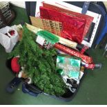 SUITCASE WITH CONTENTS OF CHRISTMAS DECORATIONS