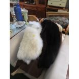 SHEEPSKIN JACKET, SHEEPSKIN RUG, LADYS FUR JACKET, PAIR OF CURTAINS