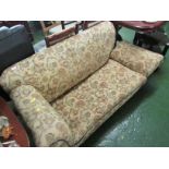 SMALL DROP END SOFA WITH FLORAL PATTERNED UPHOLSTERY (AF)