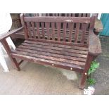 SMALL HARDWOOD GARDEN BENCH