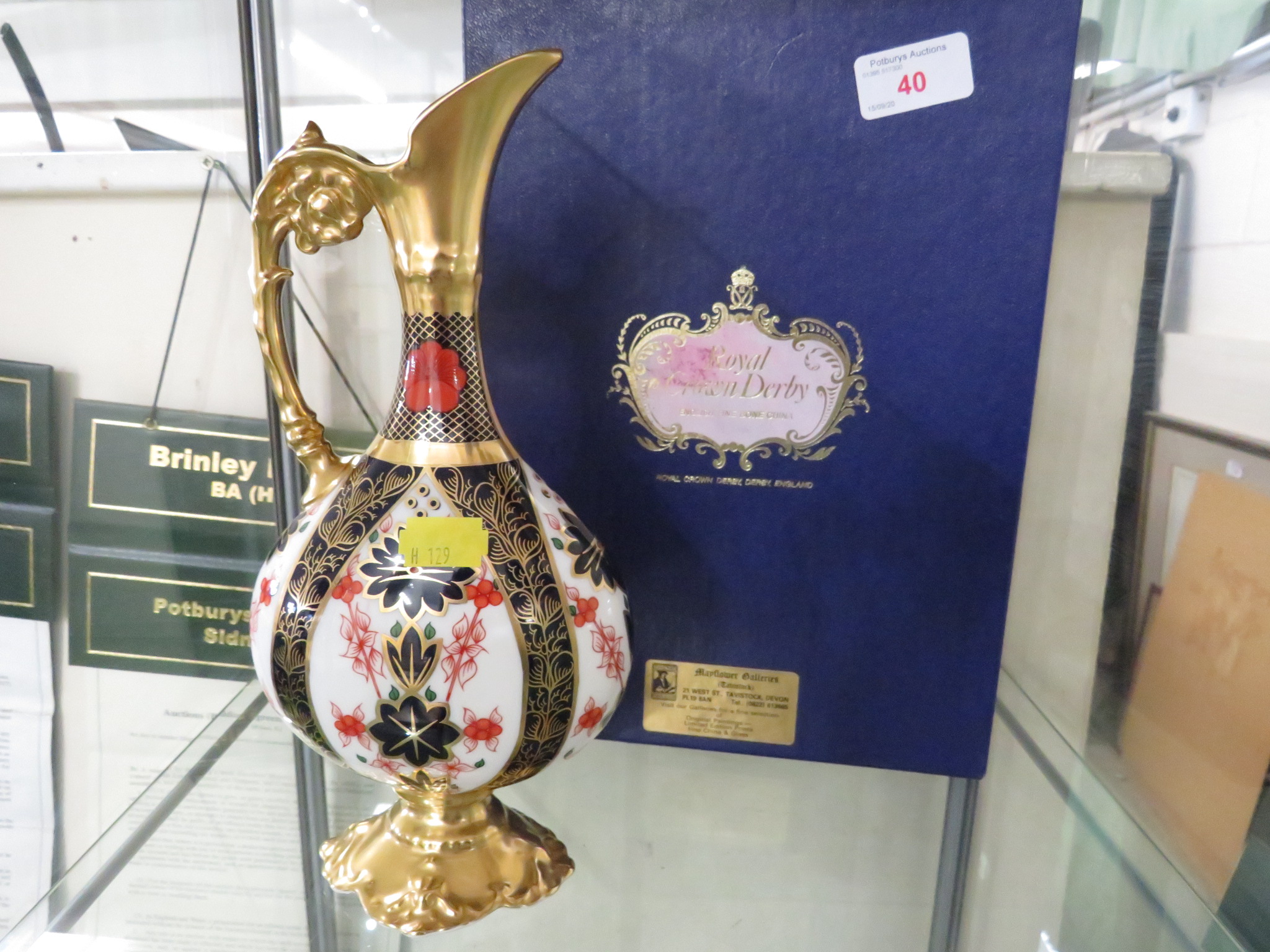 ROYAL CROWN DERBY EWER, 1128 LI, HEIGHT 25.5CM, WITH ORIGINAL BOX