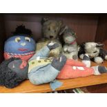 EARLY TWENTIETH CENTURY CHILDREN'S TOYS INC GOLLY DOLL, JOINTED TEDDY BEAR AND PANDA (SOLD AS