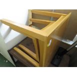 TWO LIGHT OAK EFFECT SQUARE OCCASIONAL TABLES