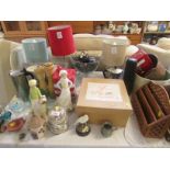 HOMEWARE INCLUDING ORNAMENTS, LETTER RACKS, TABLE LAMPS, COFFEE PERCOLATOR ETC