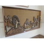 POTTERY RELIEF PICTURE IN WOODEN FRAME