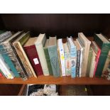 ONE SHELF OF BOOKS CONCERNING PLANTS, BIRDS AND GARDENING.