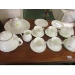 QUANTITY OF WEDGWOOD GOLD CHELSEA TEAWARE INC CUPS, SAUCERS AND TEAPOT