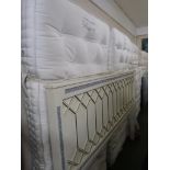 PAIR OF VI-SPRING HERALD SUPREME 3' TWIN DIVAN BEDS WITH SUEDE BASES AND A LARGE PAINTED WOODEN