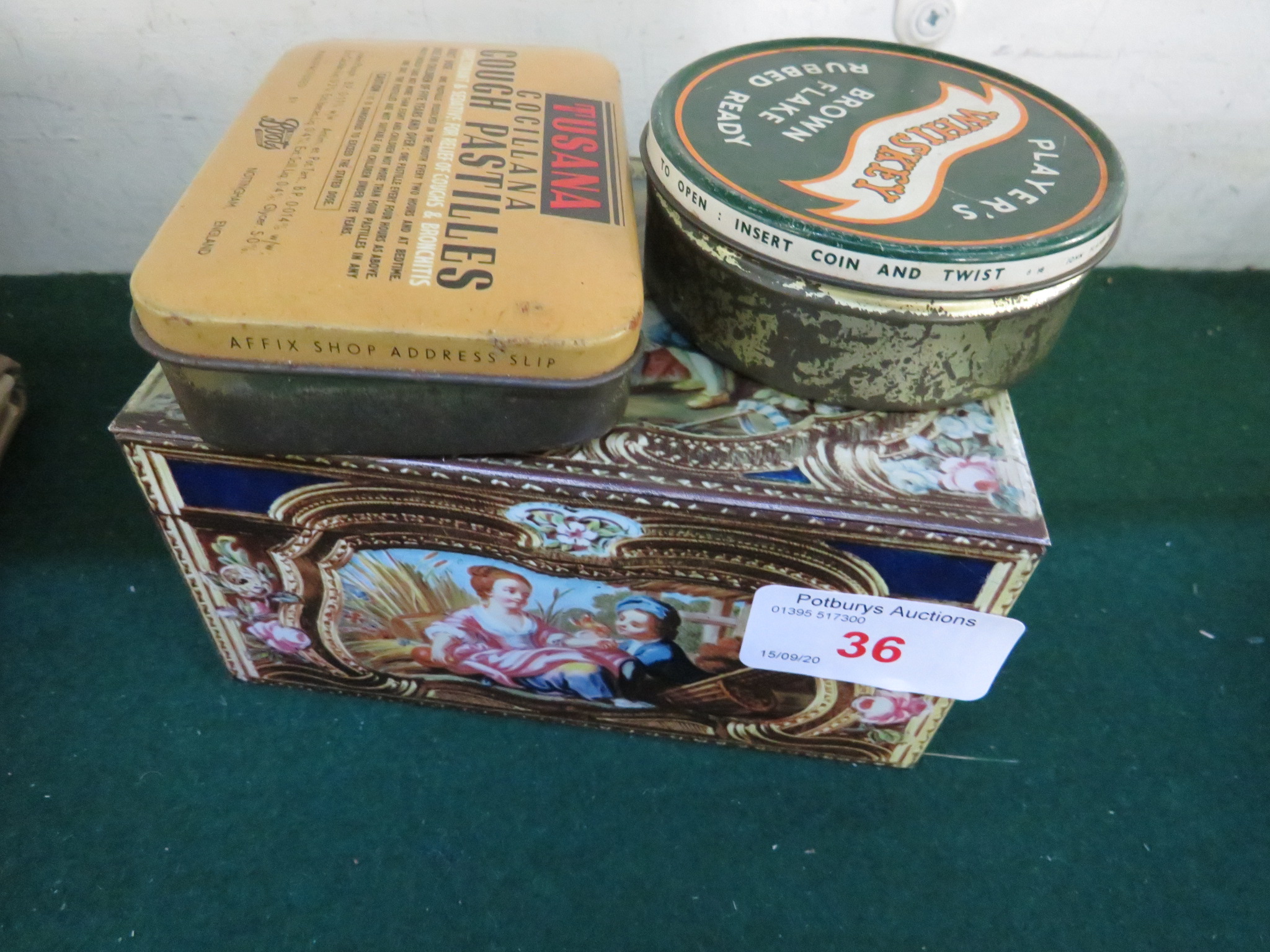 THREE VINTAGE COMMERCIAL TINS