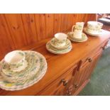 QUANTITY OF EARLY 20TH CENTURY AYNSLEY TEAWARE DECORATED WITH BLUE FLOWERS (A/F)