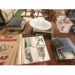 VICTORIAN PHOTOGRAPH ALBUMS (NO CONTENTS), PHOTOGRAPHIC SLIDES, BOOKS EPHEMERA ETC (A/F)