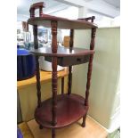 MAHOGANY EFFECT THREE TIER STAND WITH SINGLE DRAWER