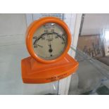 ROTOTHERM ORANGE BAKELITE THERMOMETER WITH COMMEMORATIVE ENGRAVING.