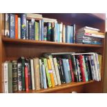 TWO SHELVES OF FICTION AND REFERENCE BOOKS