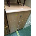 BEECH EFFECT FOUR DRAWER CHEST