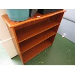 TEAK VENEERED OPEN BOOKCASE