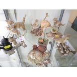 SEVEN RESIN FIGURES OF CATS INCLUDING BORDER FINE ARTS AND SHERRAT & SIMPSON EXAMPLES