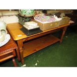 RECTANGULAR HONEY PINE TWO TIER COFFEE TABLE